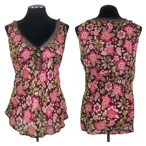 Sigrid Olsen - Vintage Floral V-Neck Top